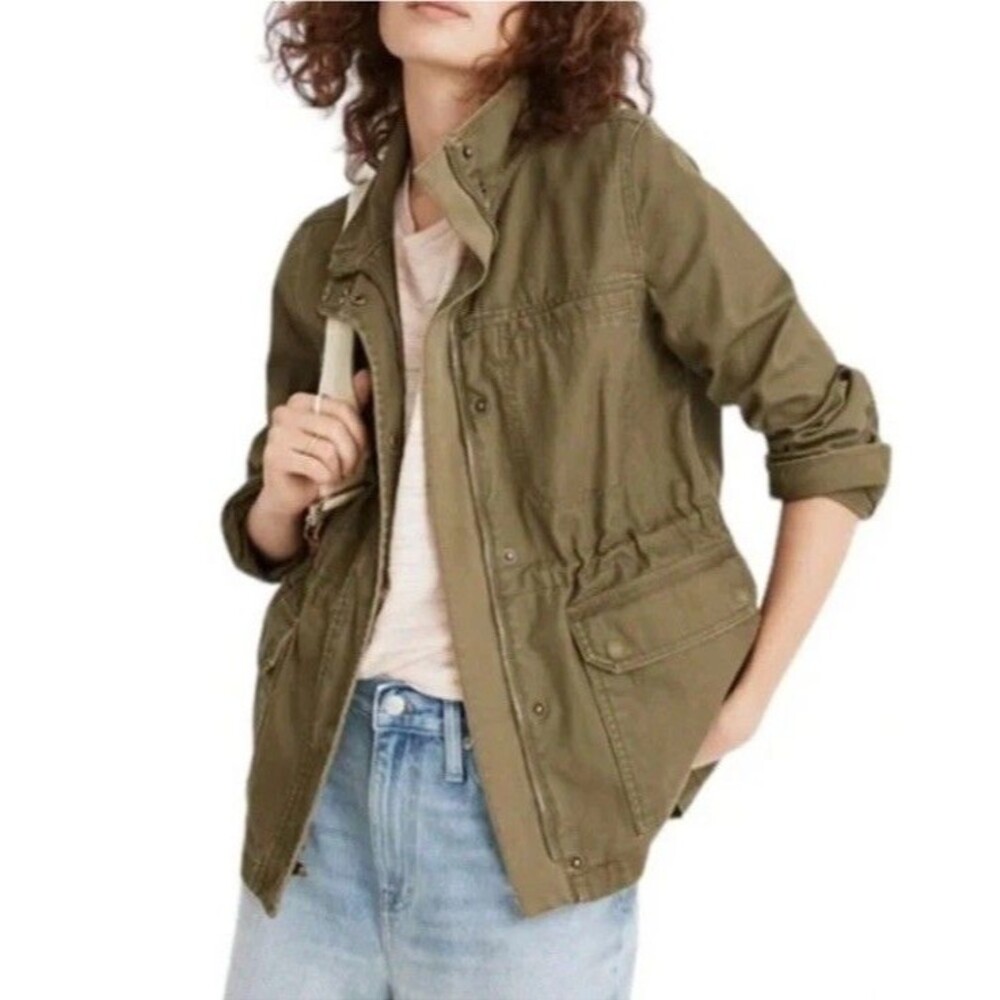 Madewell Utility Jacket Olive Green Cotton Cargo Military Field Womens Small